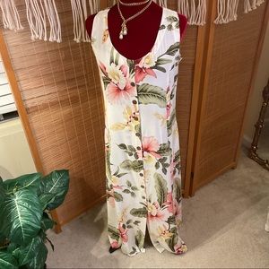 Hawaiian Floral Maxi Dress Size XS